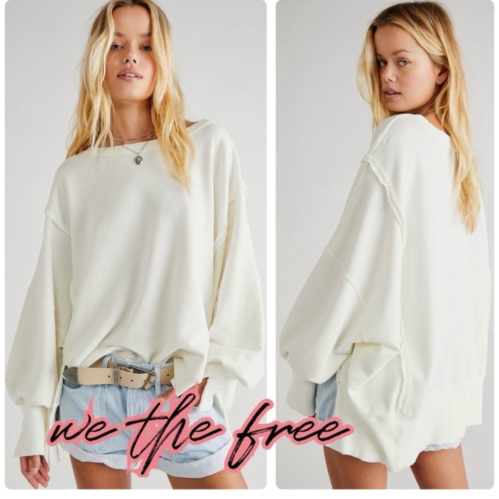 NWOT FREE PEOPLE  Sz Med Camden Sweatshirt- We The Free NWOT